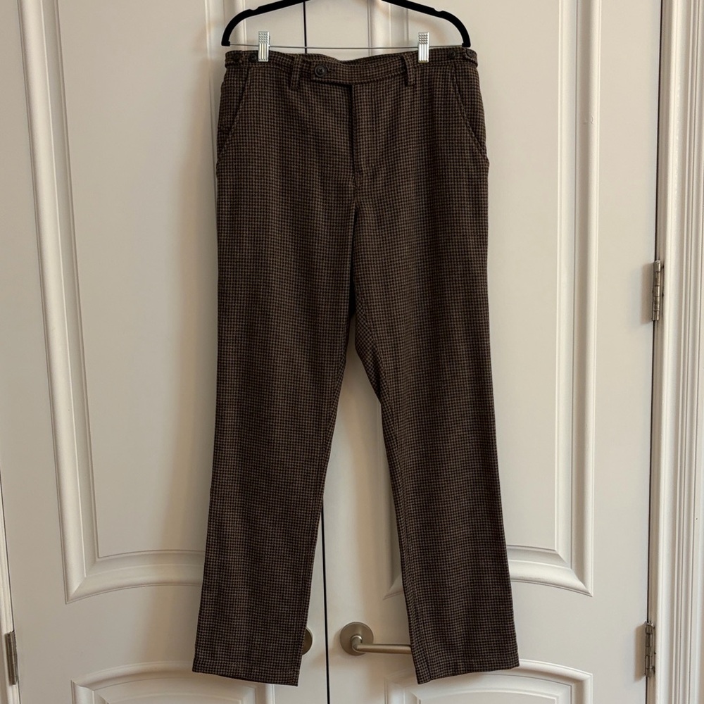 Corridor Brown Houndstooth Wool Pants - Picture 2 of 10